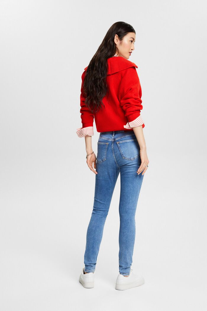 Skinny Jeans mit hohem Bund, BLUE LIGHT WASHED, detail image number 2
