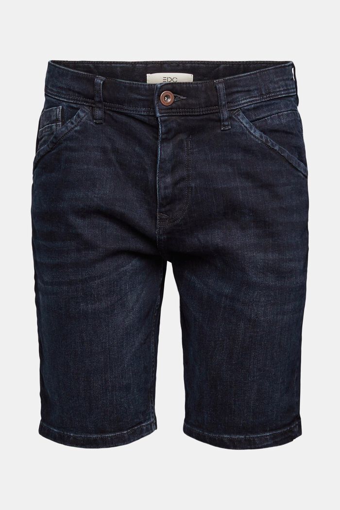 Jeans-Shorts aus Baumwolle, BLUE BLACK, overview