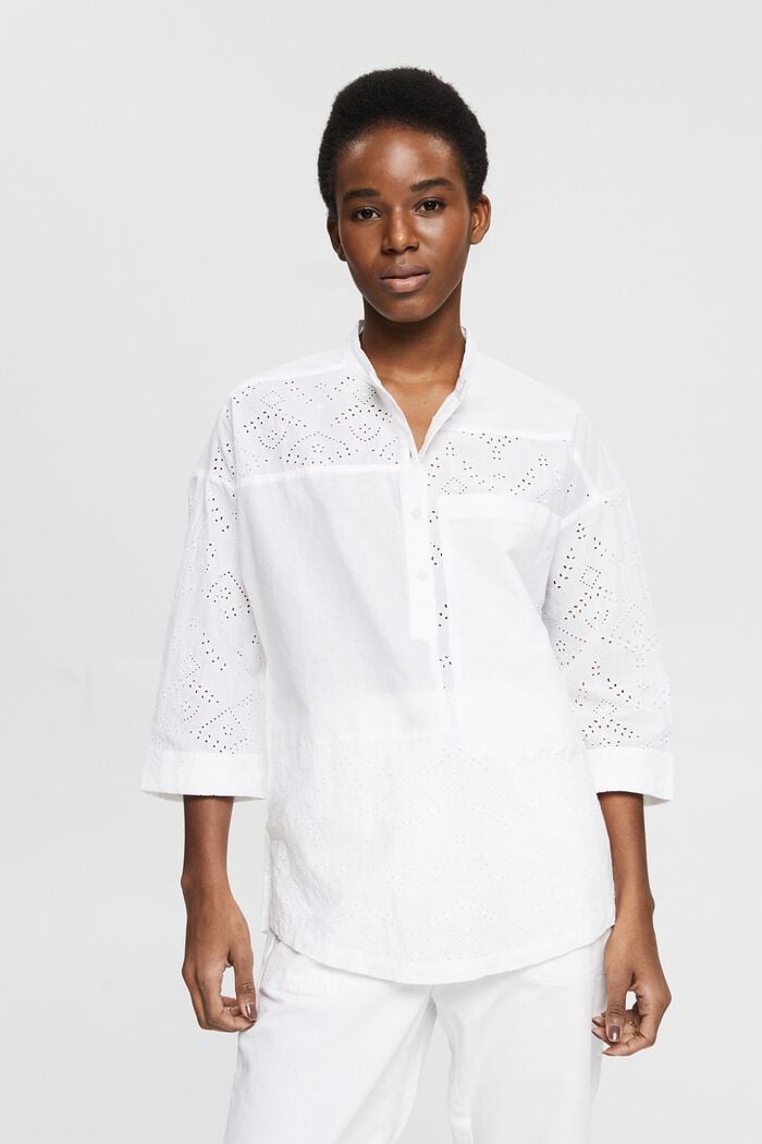 Chemisier oversize à broderie anglaise