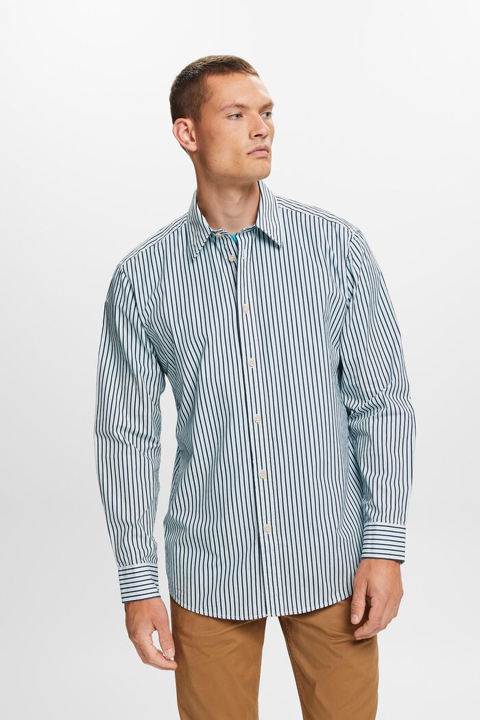 Hemd mit Streifen, 100% Baumwolle, ICE, detail image number 0