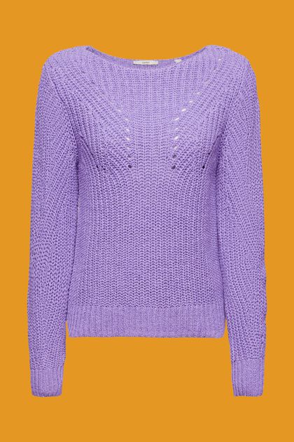 Pull-over en maille ample, PURPLE, overview
