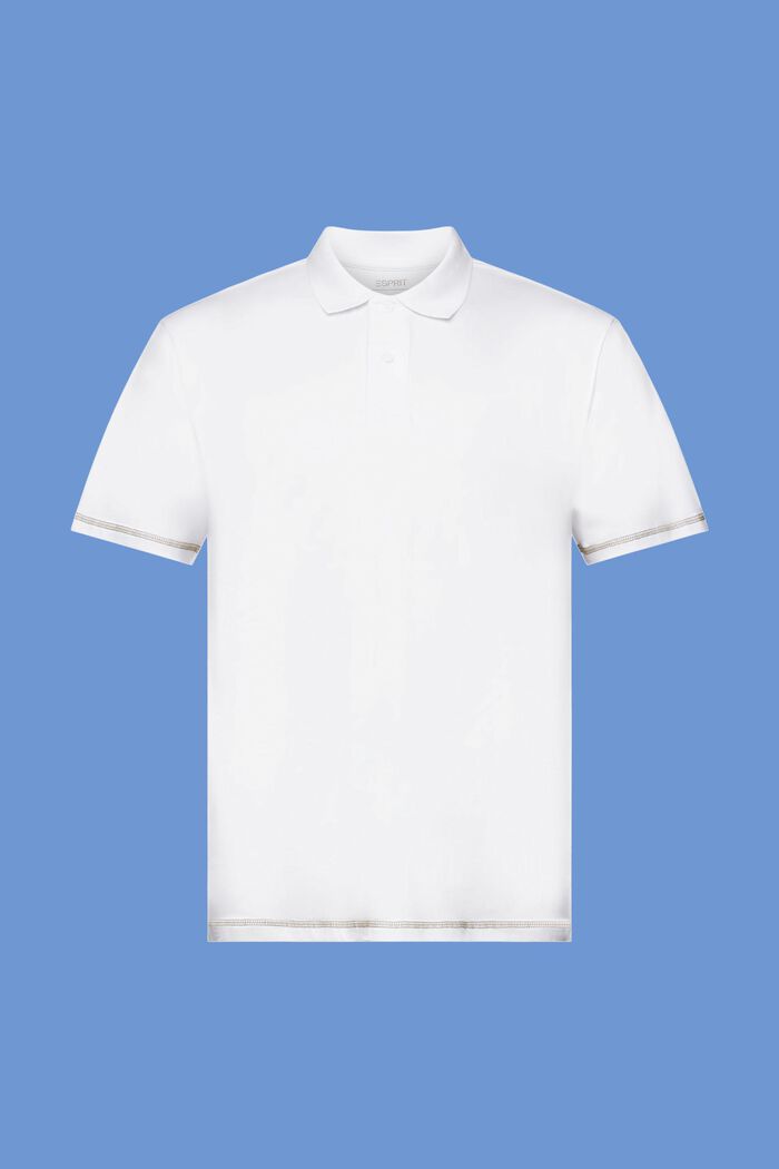 Poloshirt aus Jersey, 100 % Baumwolle, WHITE, detail image number 6