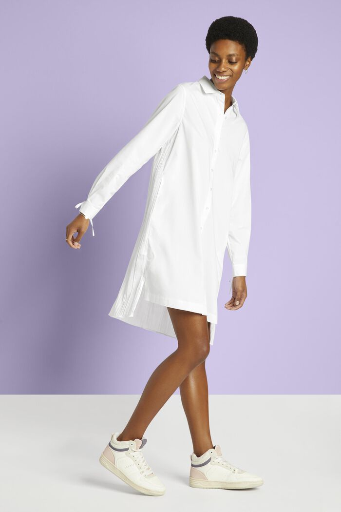 Robe-chemise mi-longue au look froissé, WHITE, detail image number 0