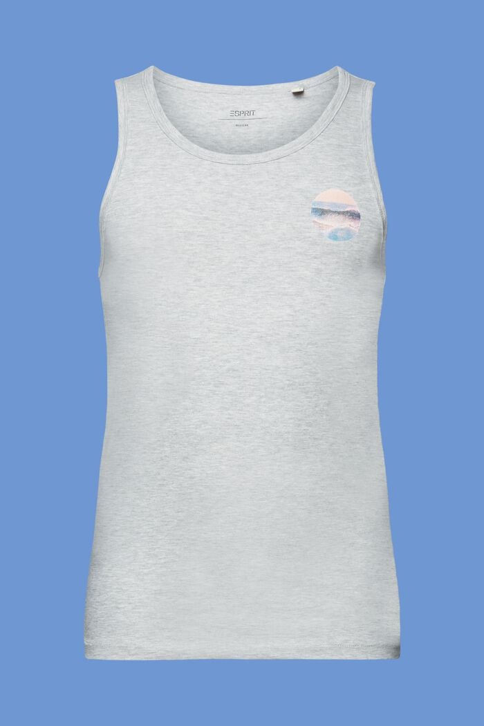 Débardeur en jersey à imprimé sur la poitrine, LIGHT GREY, detail image number 6