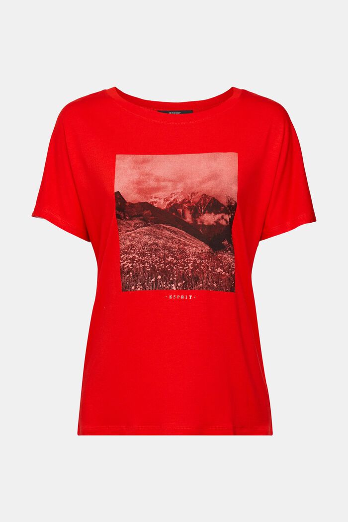 Print-T-Shirt, LENZING™ ECOVERO™, RED, detail image number 2