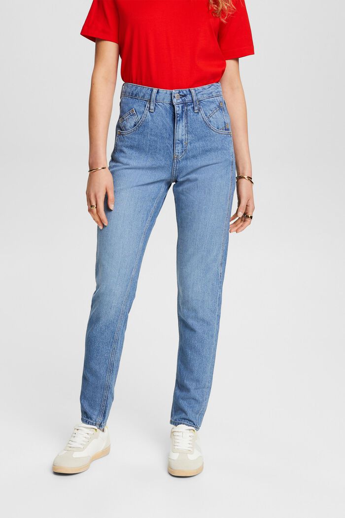 Retro-Classic-Jeans mit hohem Bund, BLUE MEDIUM WASHED, detail image number 0
