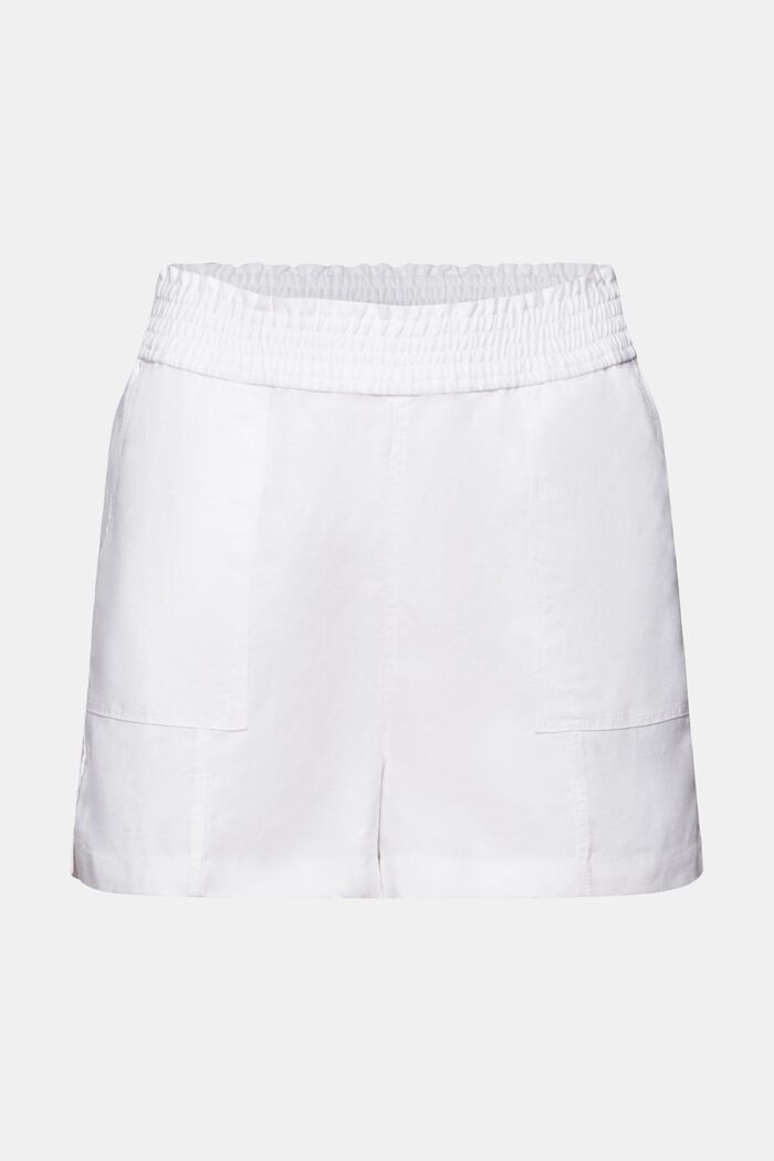 Pull-on-Shorts, Leinenmix, WHITE, detail image number 7