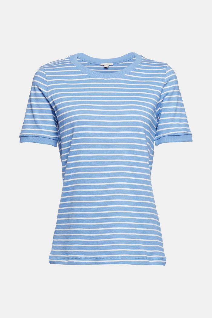 T-Shirt mit Streifen, 100% Baumwolle, LIGHT BLUE LAVENDER, detail image number 7