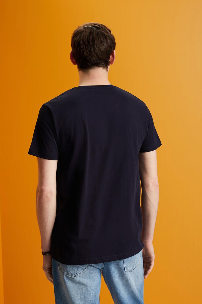 Rundhals-T-Shirt, 100 % Baumwolle, NAVY, detail image number 3