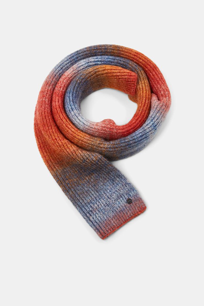 Écharpe en maille multicolore à teneur en laine, GOLDEN ORANGE, detail image number 0