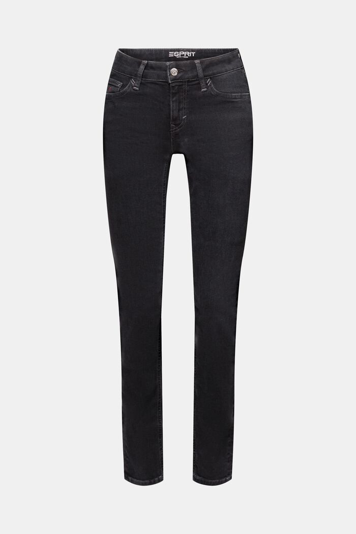 En matière recyclée : le jean stretch de coupe Slim Fit, BLACK RINSE, detail image number 7
