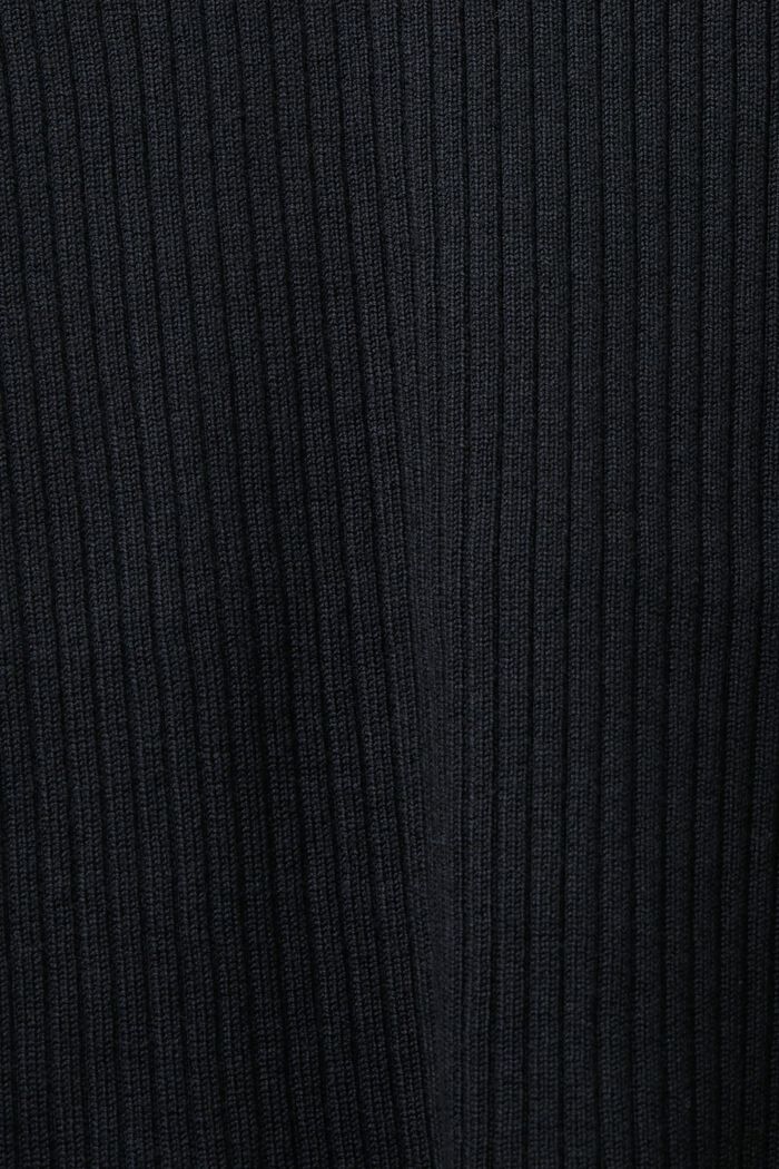 Col cheminée en jersey côtelé, BLACK, detail image number 5