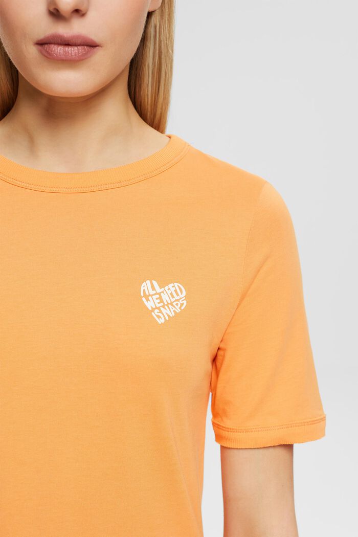 T-shirt en coton à logo en forme de cœur, GOLDEN ORANGE, detail image number 2
