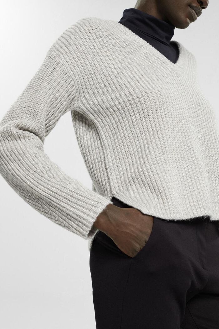 Gerippter Wollmix-Pullover, LIGHT GREY, detail image number 3