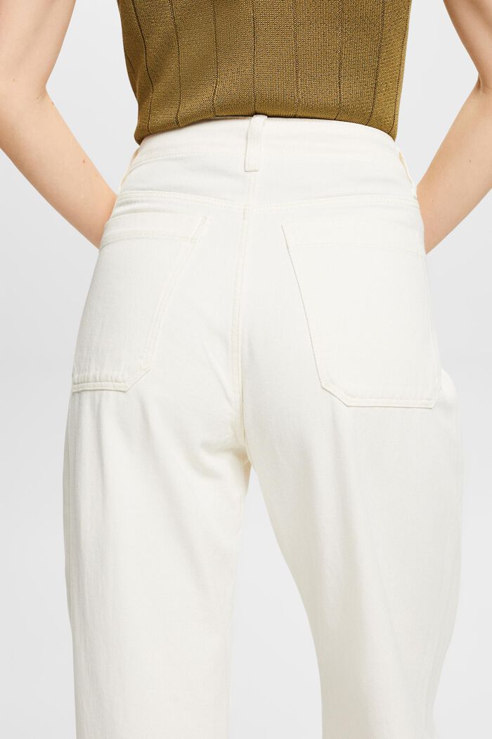 Pantalon en twill à jambes larges, 100 % coton, OFF WHITE, detail image number 2