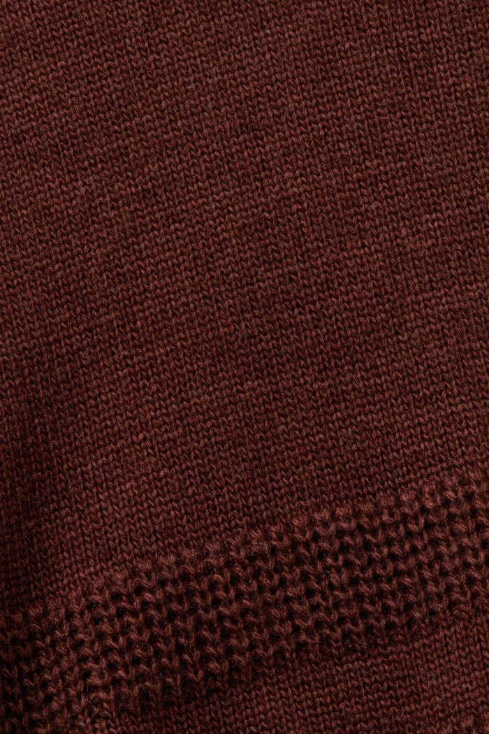 Pull-over à col rond de coupe carrée, BROWN, detail image number 5