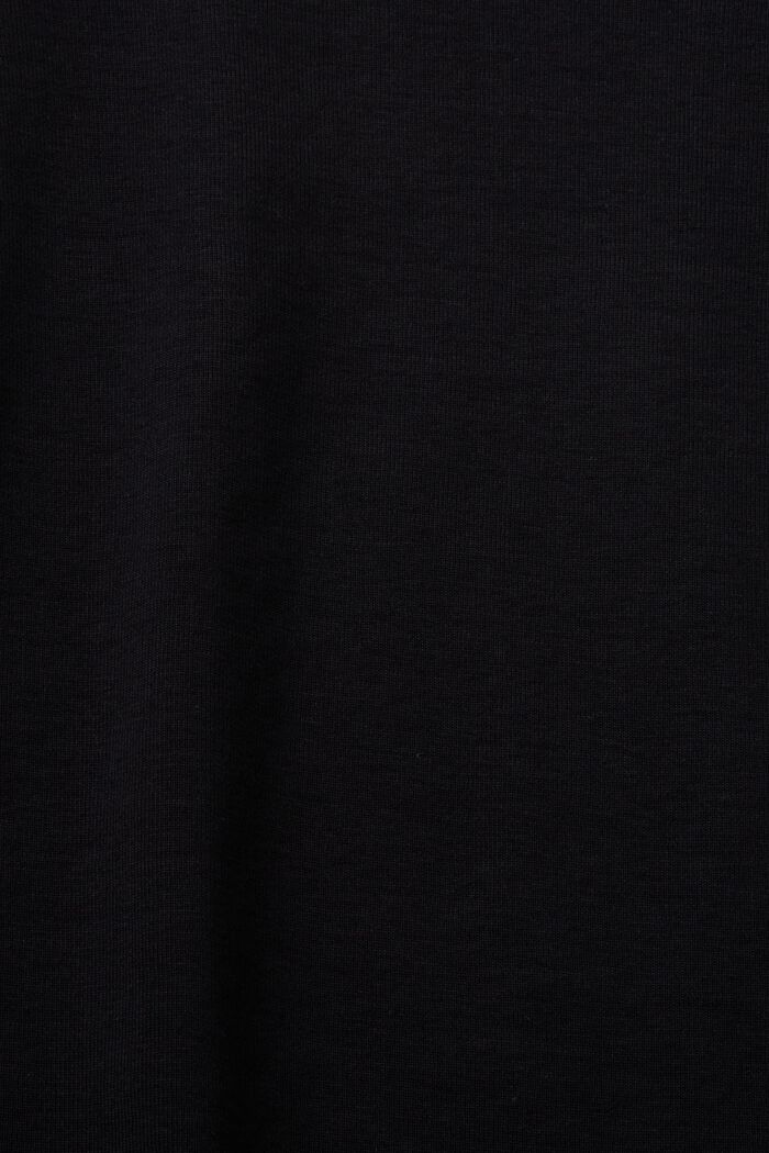 Haut à manches longues en coton biologique à logo, BLACK, detail image number 4