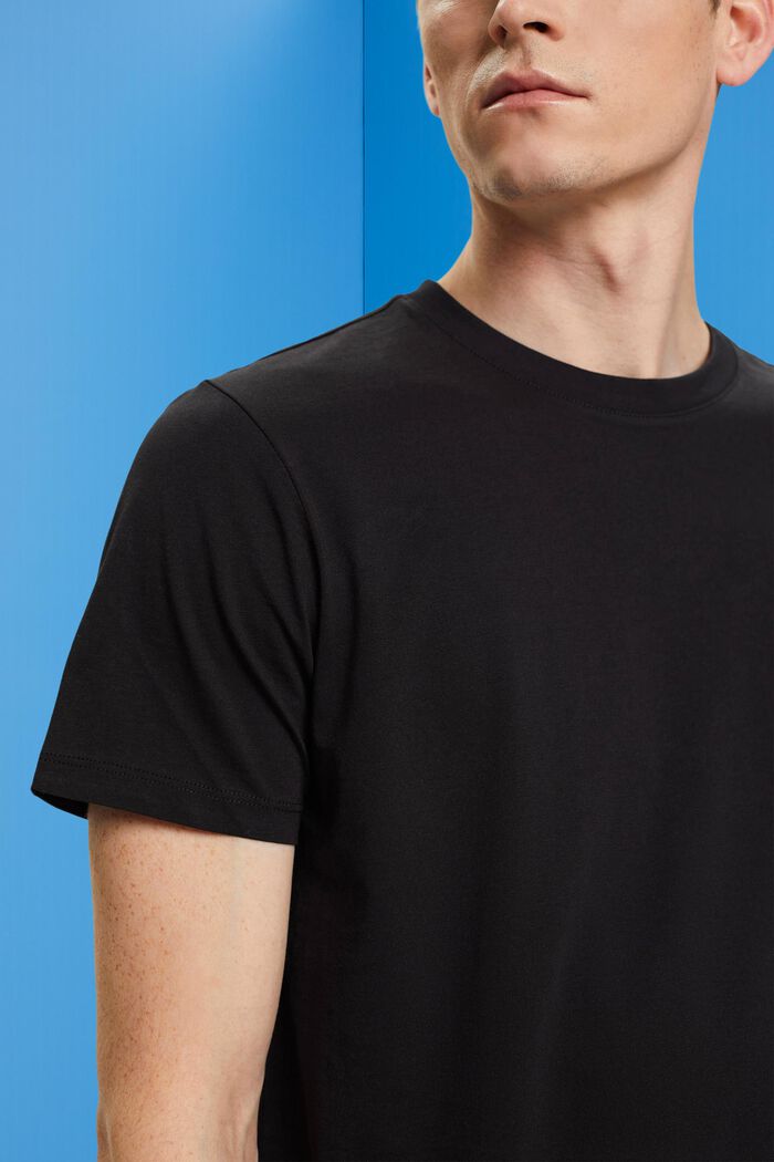 T-shirt en jersey à col ras-du-cou, BLACK, detail image number 1