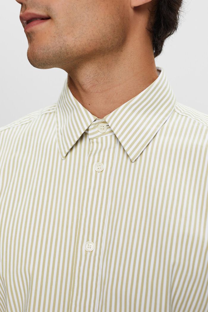 Gestreiftes Hemd aus Baumwoll-Popeline, PISTACHIO GREEN, detail image number 2