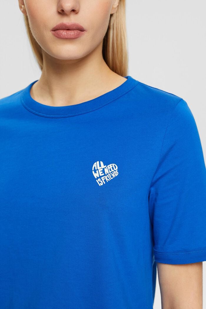 T-shirt en coton à logo en forme de cœur, BLUE, detail image number 2