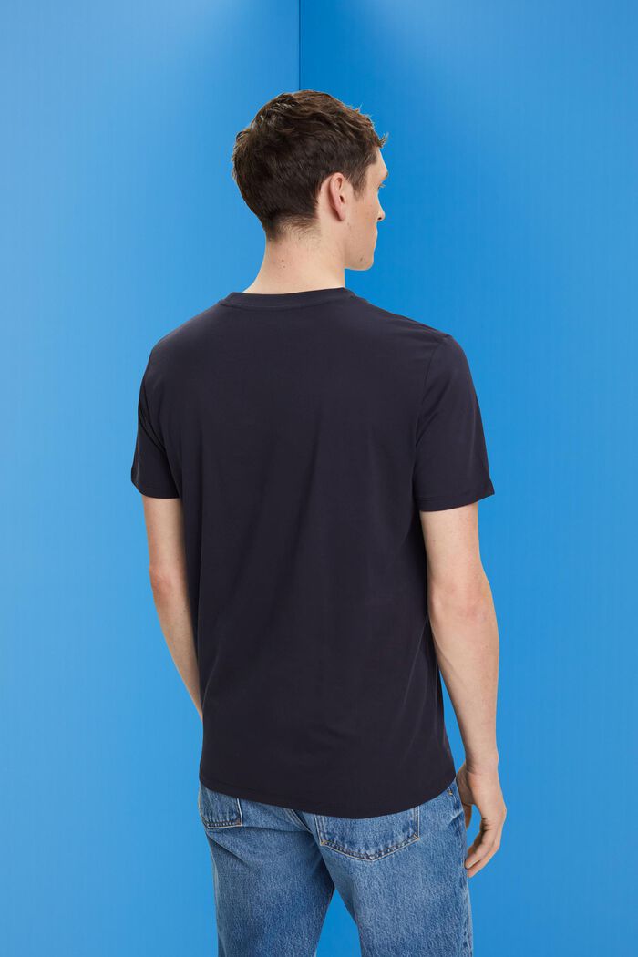T-shirt à col ras du cou en pur coton, NAVY, detail image number 3