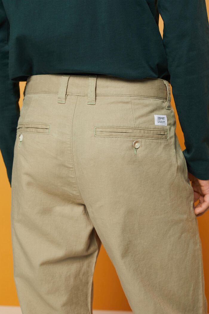 Pantalon en mélange de coton et de lin, LIGHT GREEN, detail image number 3