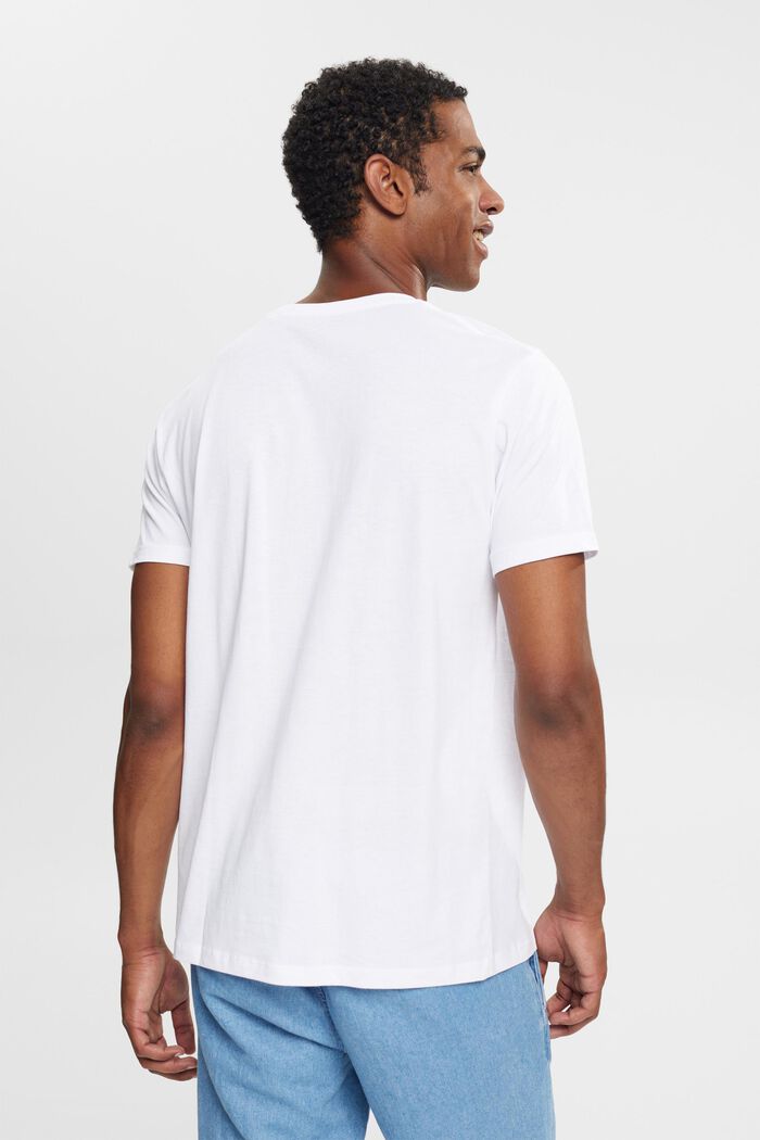 T-shirt en jersey à imprimé logo coloré, WHITE, detail image number 3