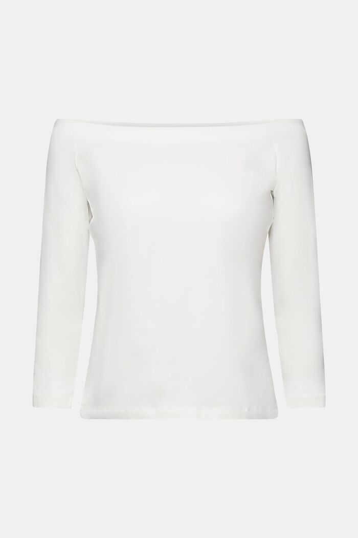 Schulterfreies Shirt aus Baumwolle, OFF WHITE, detail image number 5
