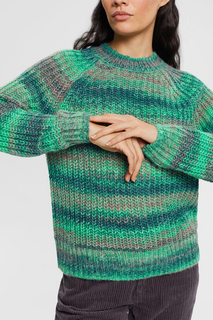 Pull en maille épaisse de laine mélangée, TEAL GREEN, detail image number 2