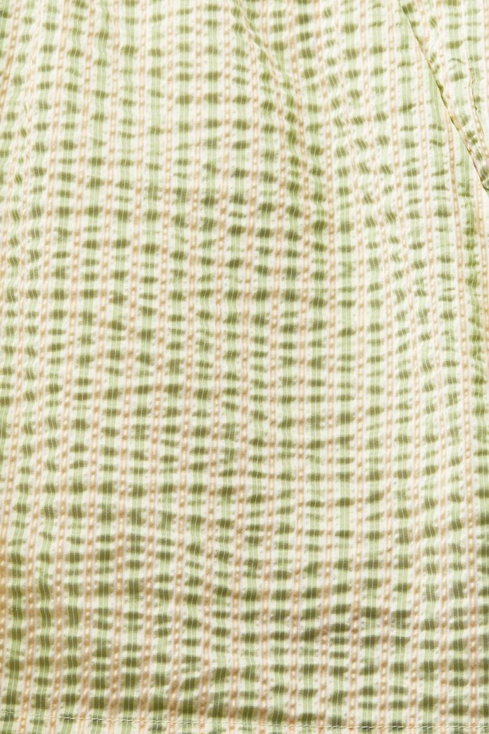 Gestreifte Shorts in Crinkle-Optik, LIGHT GREEN, detail image number 6