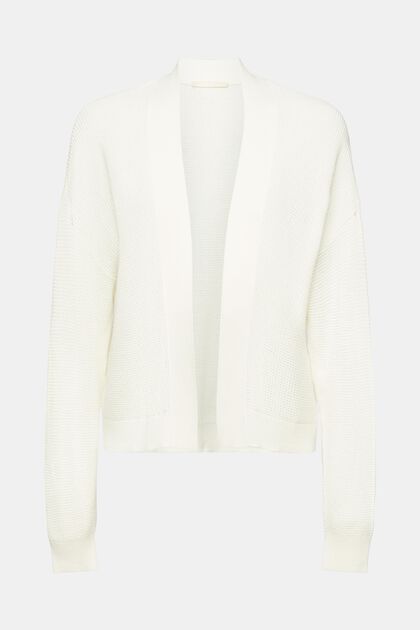 Cardigan ouvert en maille, OFF WHITE, overview