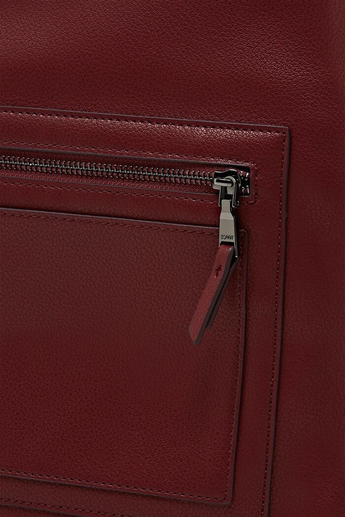 Hobo Bag in Lederoptik, GARNET RED, detail image number 1