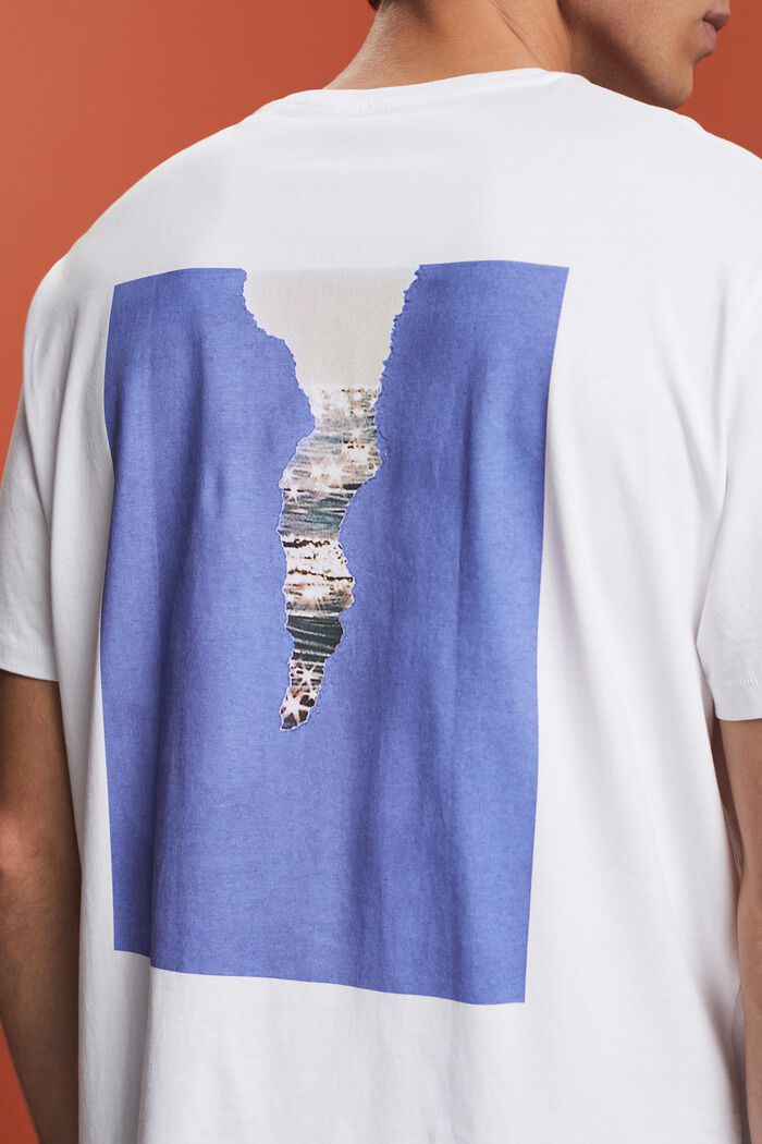 T-shirt en jersey à imprimé au dos, 100 % coton, WHITE, detail image number 2