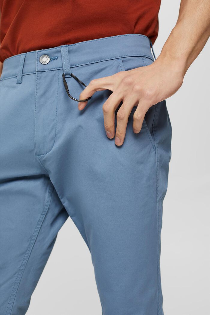Schmale Chino aus Organic Cotton, BLUE, detail image number 2