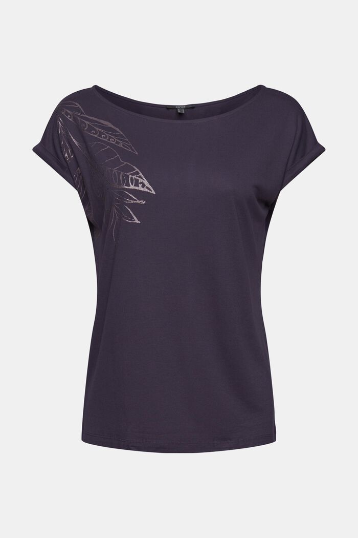 Shirt mit Metallic-Print, LENZING™ ECOVERO™, ANTHRACITE, detail image number 2