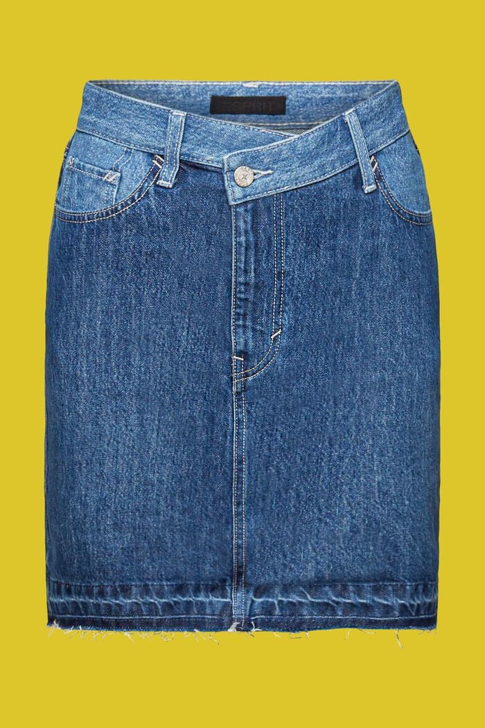 Jeans-Minirock mit asymmetrischem Saum, BLUE LIGHT WASHED, detail image number 7