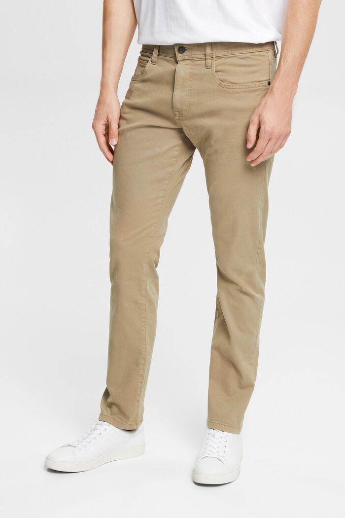 Pantalon de coupe Slim Fit, coton biologique, PALE KHAKI, detail image number 0