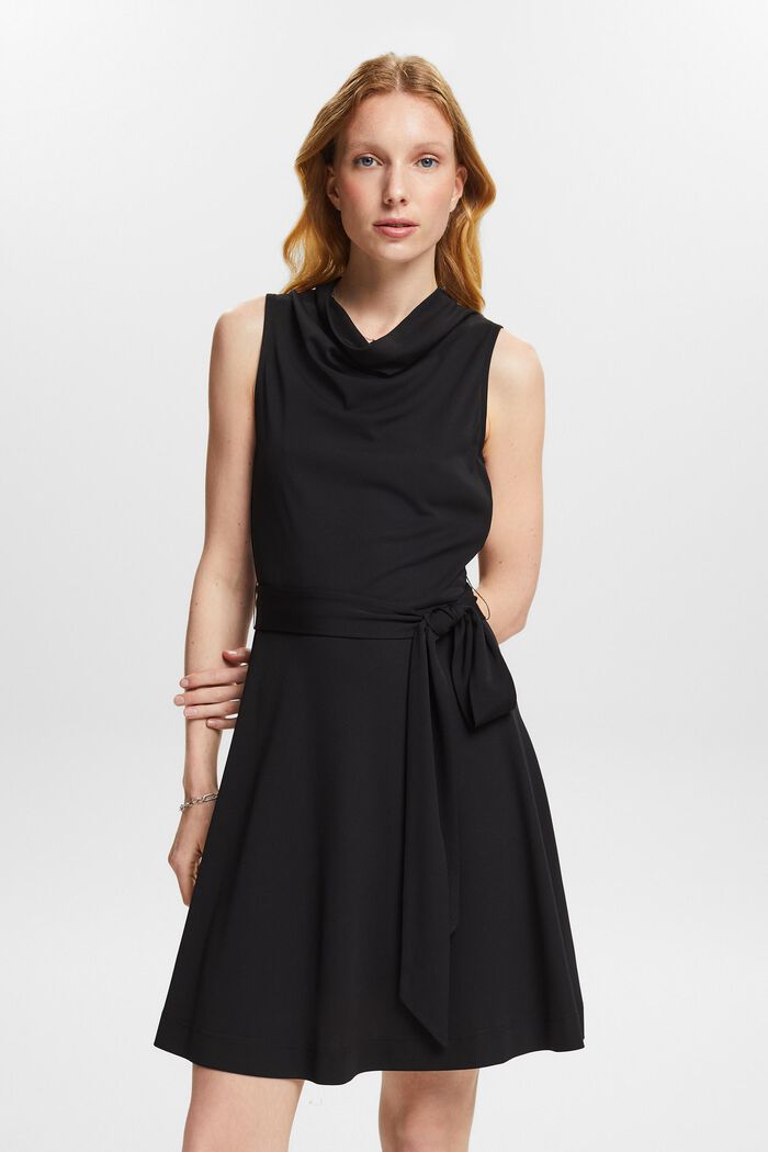Mini-robe à col bénitier, BLACK, detail image number 0