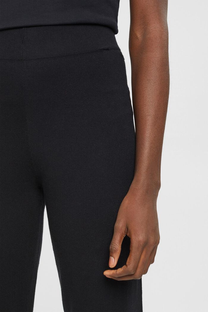 Pantalon en maille à taille haute et jambes larges, BLACK, detail image number 2