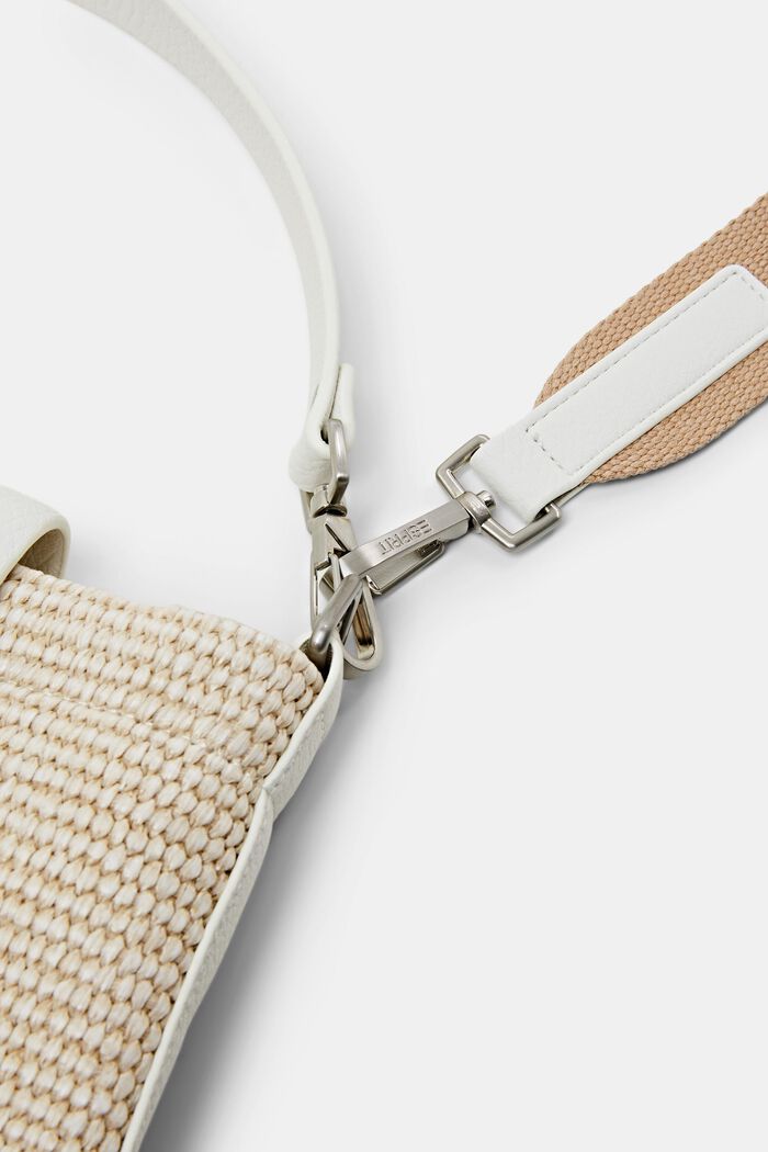 Hobo Bag aus Materialmix, OFF WHITE, detail image number 1