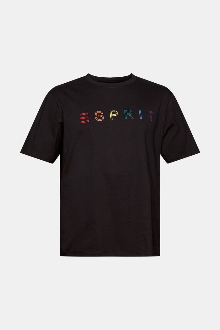Jersey-Shirt mit Stickerei, 100% Baumwolle, BLACK, detail image number 7