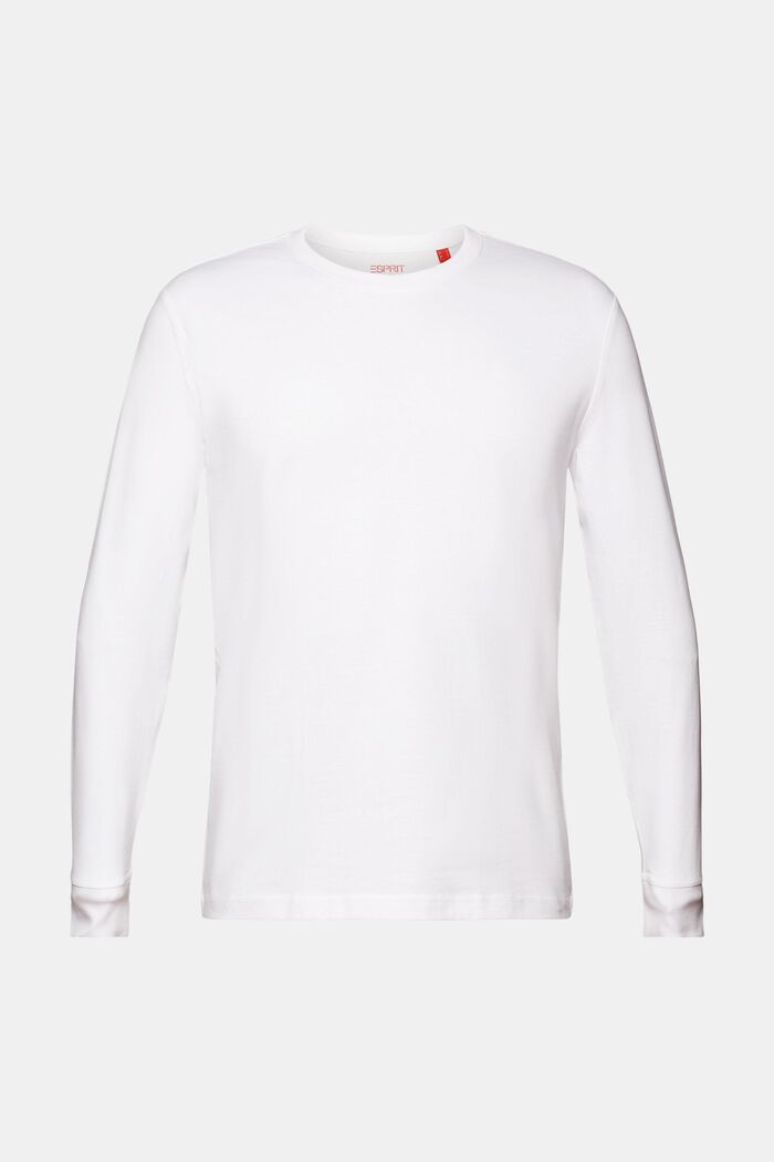 T-shirt à manches longues en jersey, 100 % coton, WHITE, detail image number 7