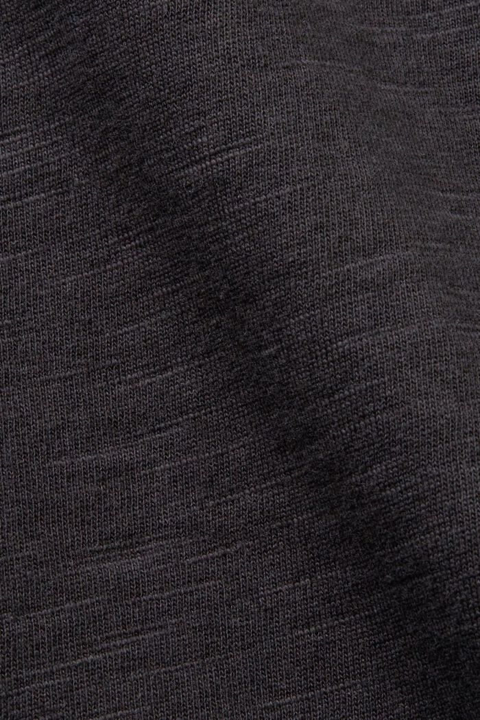 Strukturiertes Baumwoll-T-Shirt, ANTHRACITE, detail image number 6
