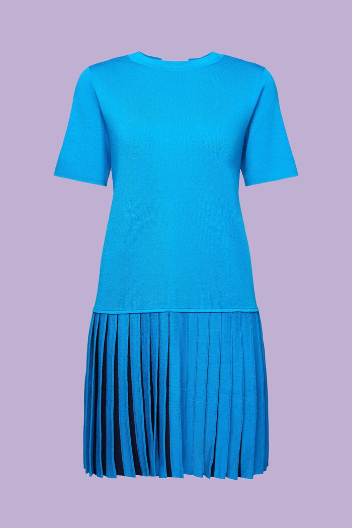 Mini robe t-shirt plissée, BLUE, detail image number 6
