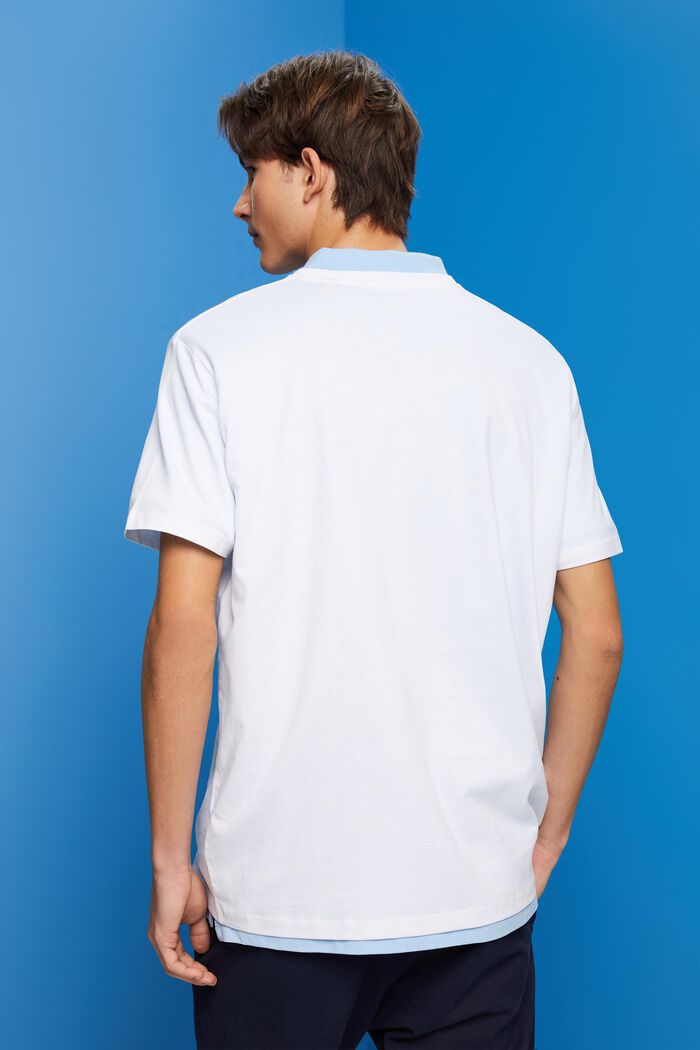 Baumwoll-T-Shirt mit Kontraststreifen, WHITE, detail image number 3