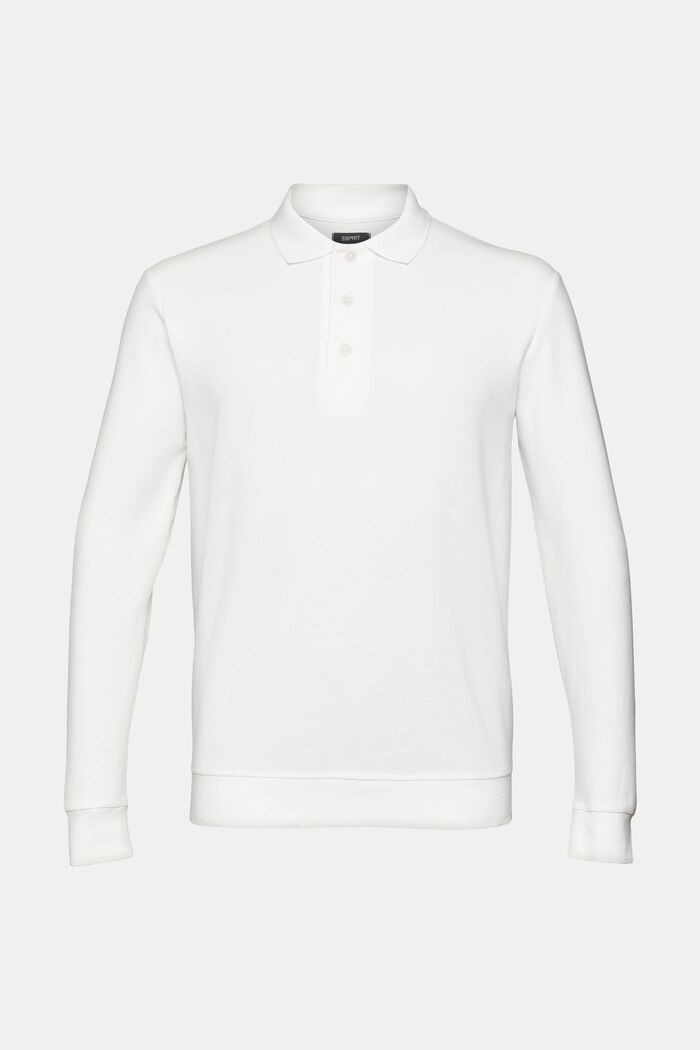 Polo-Longsleeve aus Piquégewebe, OFF WHITE, detail image number 2