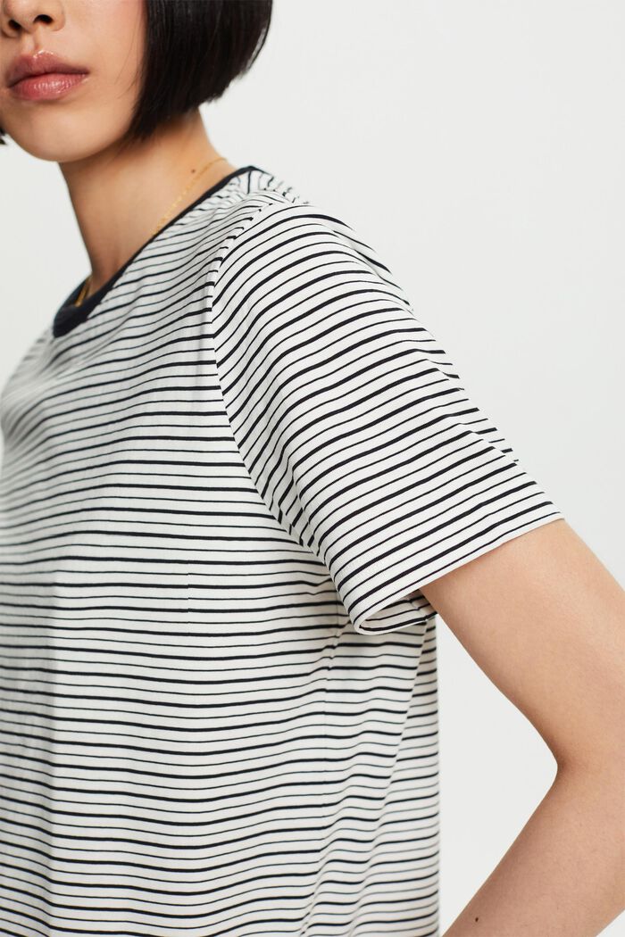 T-Shirt mit Streifen, 100% Baumwolle, OFF WHITE, detail image number 2