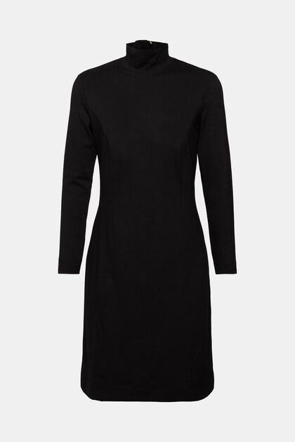 Kleid aus Punto-Jersey, BLACK, overview