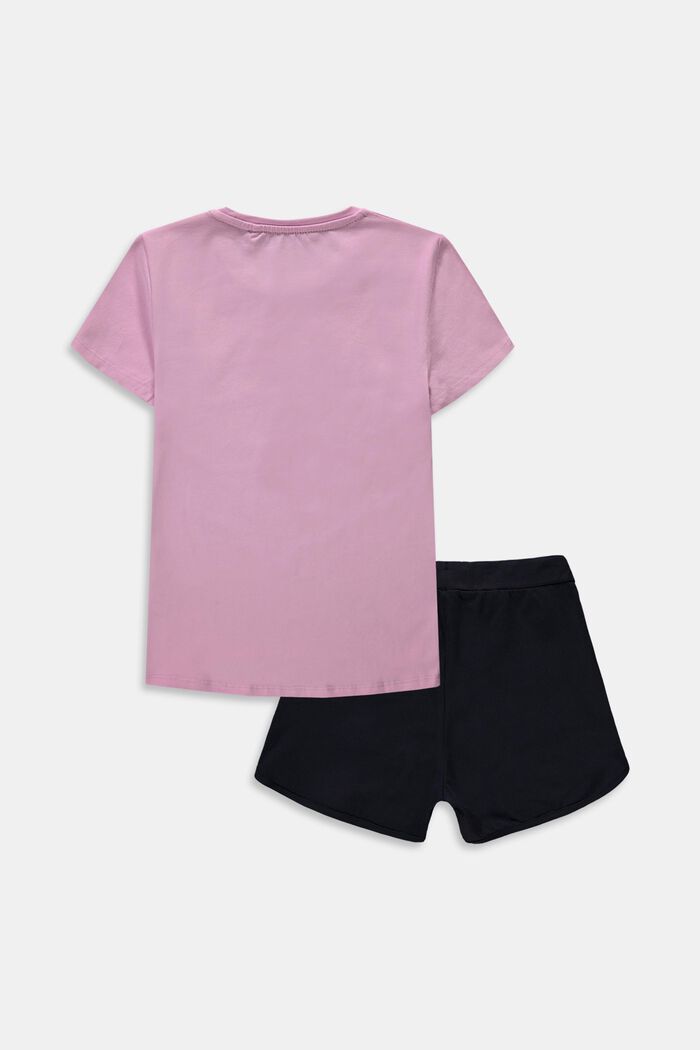 Set: T-Shirt und Shorts aus Baumwoll-Jersey, PINK, detail image number 1