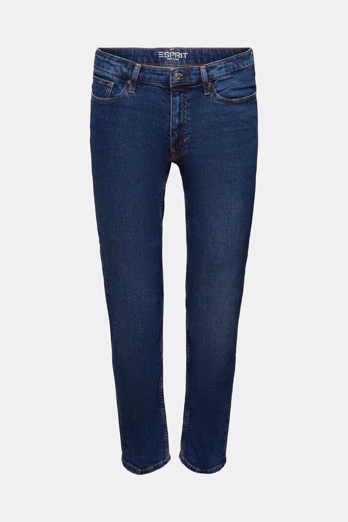 Jeans mit geradem Bein und mittlerer Bundhöhe, BLUE DARK WASHED, detail image number 7